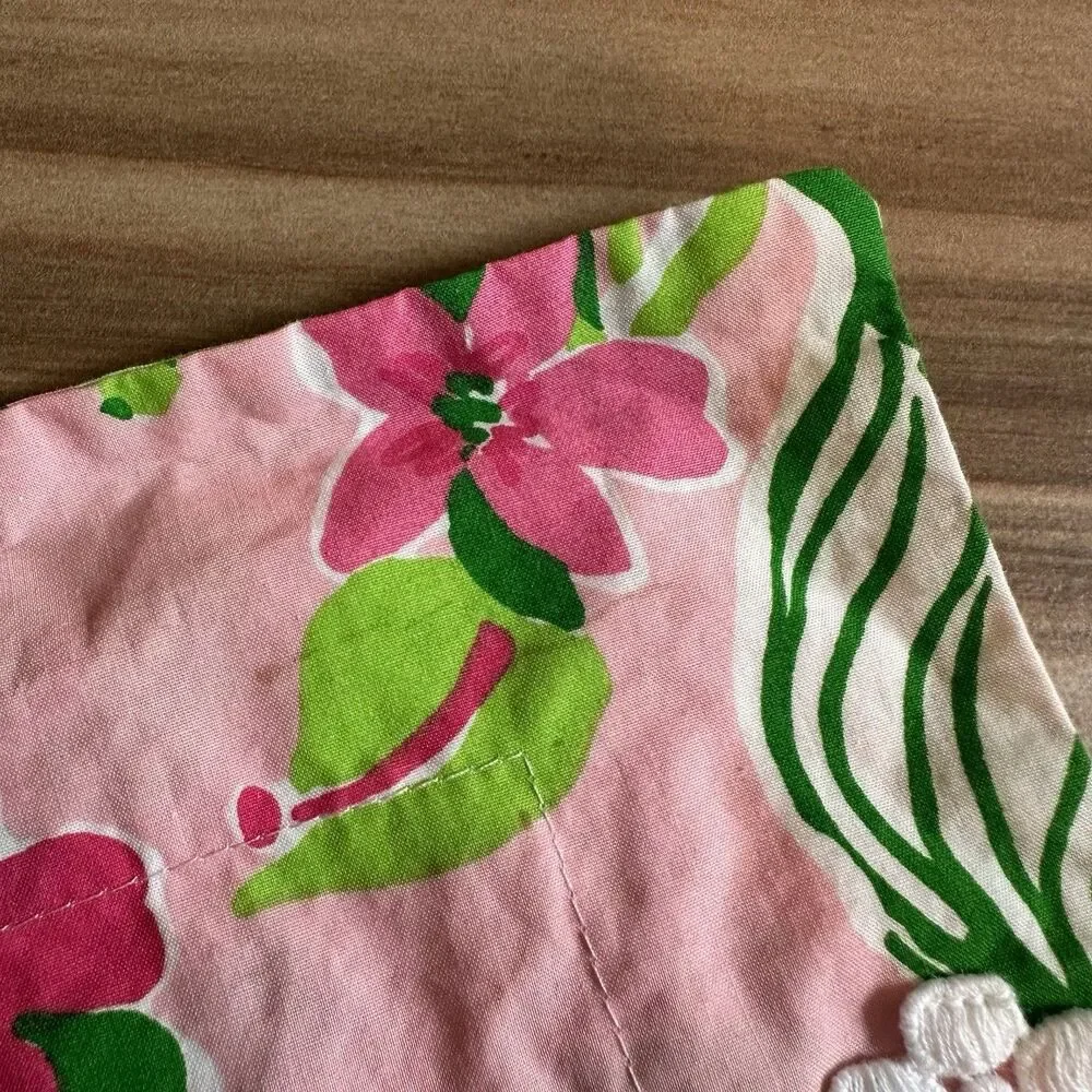 Lilly Pulitzer Garnet Hill Twin Floral Duvet 1 Standard Sham & 1 Lumbar Sham